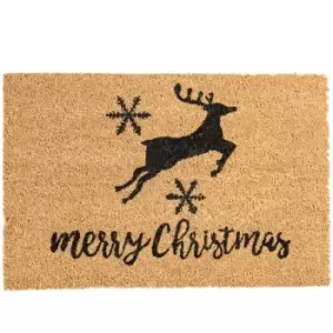 Christmas Coir Door Mat - 60 x 40cm - Reindeer - Nicola Spring