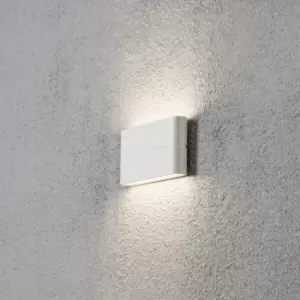 Chieri Outdoor Modern Up Down Wall Lamp, White 2x 6 High Power LED, IP54