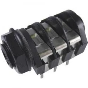 6.35mm audio jack Socket horizontal mount Number of pins 3 Stereo Black Cliff CL1232A