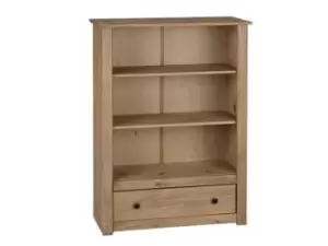 Seconique Panama Waxed Pine 1 Drawer Bookcase