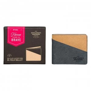 Gentlemens Hardware Bi-Fold Wallet Recycled Leather - Black/Tan