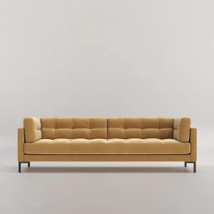 Swoon Landau Velvet 3 Seater Sofa - 3 Seater - Biscuit