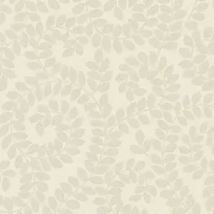Belgravia Decor Belgravia Decor Valentino Sequin Leaf Textured Wallpaper Cream