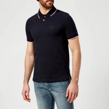Armani Exchange Tipped Collar Polo Shirt Navy Size XL Men