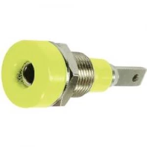 Jack socket Socket vertical vertical Pin diameter 2mm Green yellow
