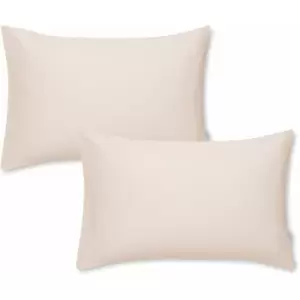100% Cotton Sateen 400 Thread Count Standard Pillow Cases, Oyster, Pair - Bianca