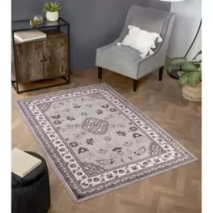 Lord Of Rugs - Traditional Sherborne Classic Bordered Rug in Grey 80 x 150cm (2'6'x5'0')