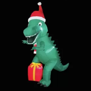 Premier 2.1m Inflatable Christmas T-Rex with Present