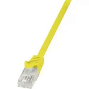 LogiLink CP1057U RJ45 Network cable, patch cable CAT 5e U/UTP 2m Yellow incl. detent