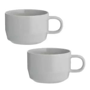 Typhoon Cafe Concept Set Of 2 Flat White Mugs - Grey