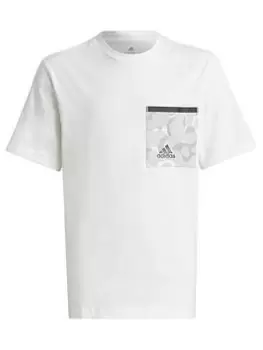 adidas Ftre - Future Junior Boys T-Shirt Ss, White, Size 7-8 Years