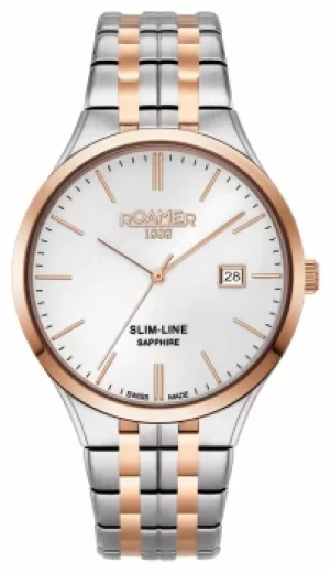 Roamer Slim-Line Classic Silver Dial Rose Gold IP Bi-Colour Watch