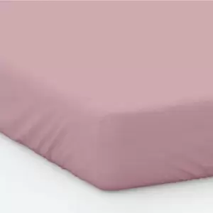 200 Thread Count Cotton Percale Fitted Bed Sheet Blush, Blush / Single / Deep Fit (38cm / 15")