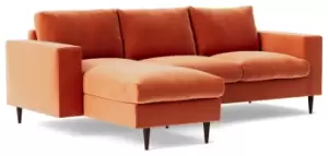Swoon Evesham Velvet Left Hand Corner Sofa - Burnt Orange
