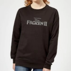 Frozen 2 Title Silver Womens Sweatshirt - Black - S