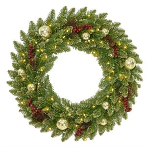 National Tree Company Glittery Gold Dunhill Fir Wreath