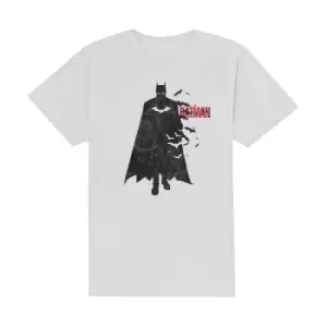 DC Comics - The Batman Distressed Figure Unisex Large T-Shirt - White