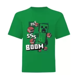Minecraft Boys Boom T-Shirt (12-13 Years) (Green)
