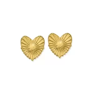 ChloBo Sterling Silver Gold Plated Glowing Beauty Stud Earrings