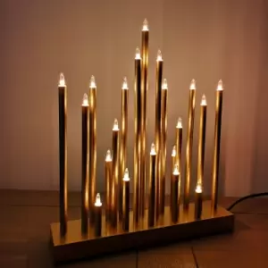 33cm Premier Christmas Candle Bridge Star Shaped with 20 LEDs Mains Power Choose Gold or Silver