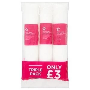 Superdrug Cotton Wool Pads Triple Pack 100 x 3