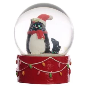 Feline Festive Christmas Cat Waterball Snow Globe