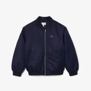 Kids' Lacoste Nylon Colour-block Teddy Jacket Size 12 yrs Navy Blue