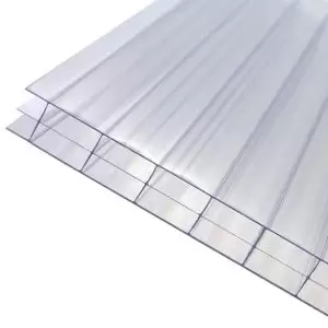 Axiome Clear Polycarbonate Multiwall Roofing Sheet (L)2.5M (W)1000mm (T)16mm