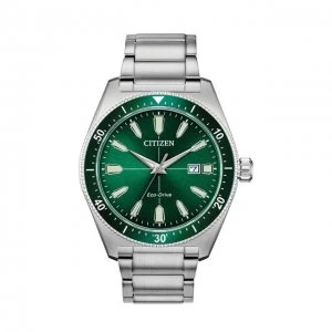 Citizen Green And Silver 'Vintage Sport' Eco-Drive Watch - Aw1598-70X