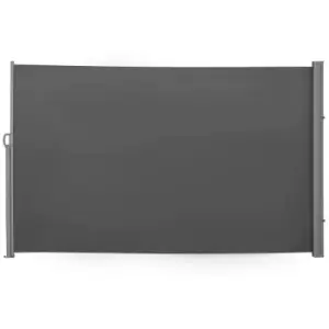3x1.8M Retractable Side Awning Screen Fence Patio Privacy Divider Grey - Grey - Outsunny