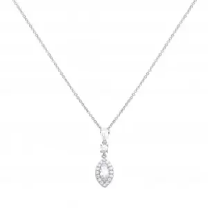 Marquise Pave Surround Cubic Zirconia Necklace N4340