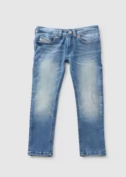 Diesel Kids Sleekner Jeans In Mid Wash