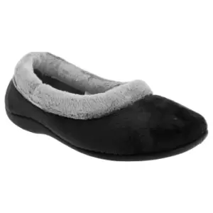 Sleepers Womens/Ladies Julia Memory Foam Collar Slippers (5 UK) (Black)