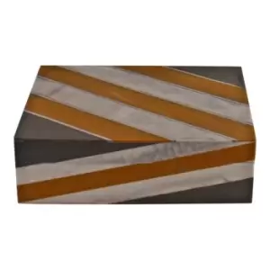 Abstract Design Resin Large Trinket Box Design Diagonal Stripes