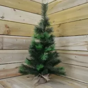 75cm Tall Vancouver Pine Miniature Green Christmas Tree in Jute Bag