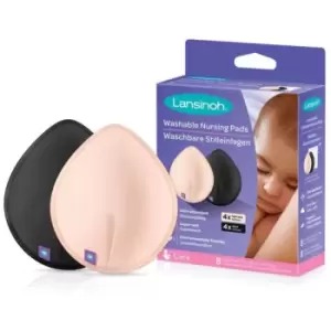 Lansinoh Breastfeeding Washable Nursing Pads cloth breast pads Light Pink + Black 2x4 pc