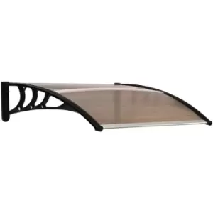 Curved Outdoor Canopy Window Door Aluminium Plastic PC Panel 0.75 L x 1.2 W x 0.23 H mBrown - Outsunny