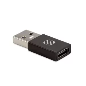 Scosche USB A Port to Type C Adapter - Twin Pack - Black, black