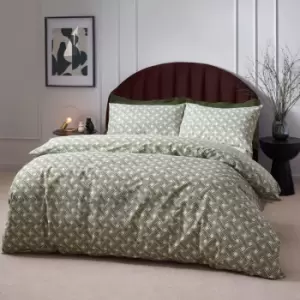 Alexa Abstract Cotton Rich Duvet Cover Set Olive, Olive / Single