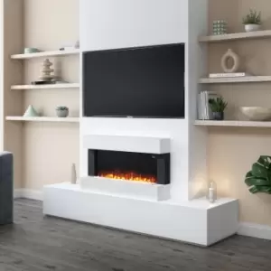 White Wall Mounted Electric Fireplace Suite - 39" - Amberglo