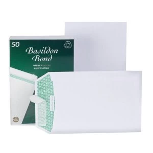 Basildon Bond C5 Peel and Seal 120gm2 Plain Recycled Business Envelopes White Pack of 50