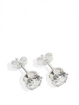 The Love Silver Collection 6Mm Cubic Zirconia Studs