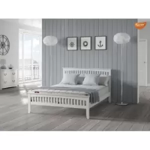 Sareer Sandhurst White 4ft6 Double Wooden Bed