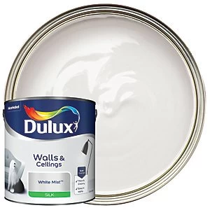 Dulux Walls & Ceilings White Mist Silk Emulsion Paint 2.5L