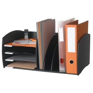 Fast Paper 4 Compartment Desktop Organiser - Black