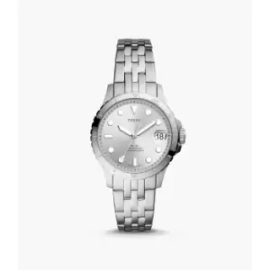 Fossil Womens Fb-01 Three-Hand Date Stainless Steel Watch - Silver