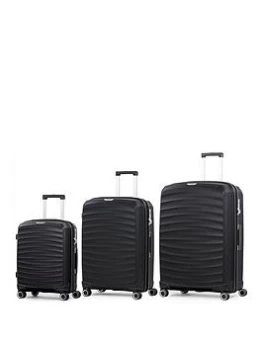 Rock Luggage Sunwave 8-Wheel Suitcases - 3 Piece Set - Black