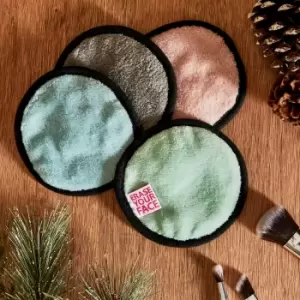 Pack of 4 Erase Your Face Eco Pastel Circular Makeup Removing Pads Blue/Green/Pink