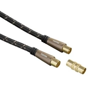 Hama Antenna cable coax plug - coax socket, metal, gold-plated 1.5m 120 dB