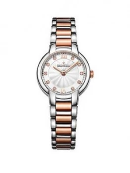 Dreyfuss & Co Dreyfuss Silver and Diamond Set Dial Two Tone Stainless Steel Bracelet Ladies Watch, One Colour, Women